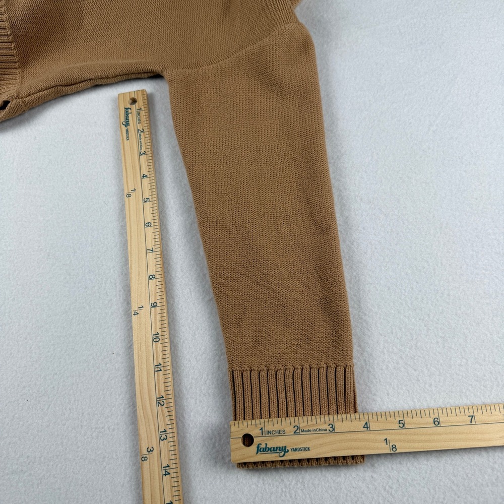 Quince Women's Organic Cotton Cropped Cardigan Camel Brown Small - Picture 5 of 10